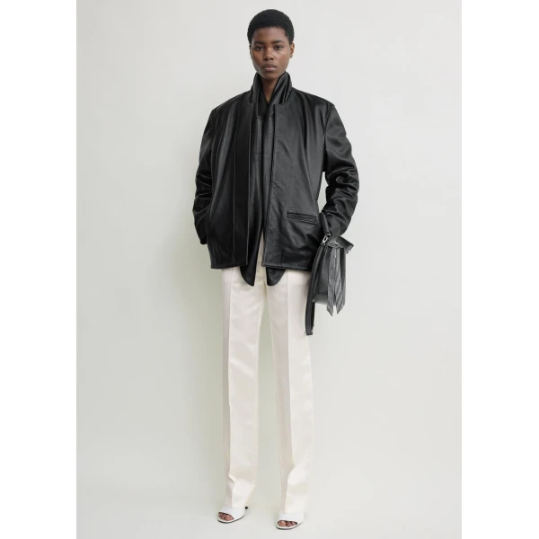 Totême Minimal biker jacket in Black - Jackets - Scandinavian Minimalist Luxury at Luxury Shoes 