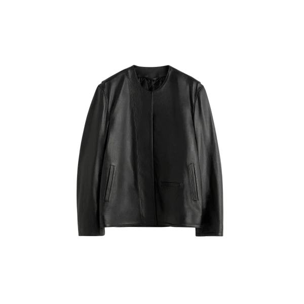 Totême Minimal biker jacket in Black - Jackets - Scandinavian Minimalist Luxury at Luxury Shoes 