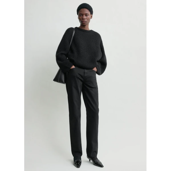 Totême Mohair blend rib knit in Black - Knitwear - Scandinavian Minimalist Luxury at Luxury Shoes 