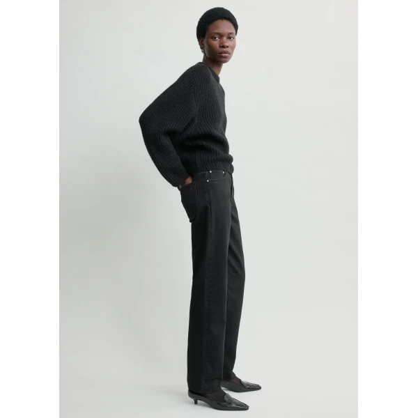 Totême Mohair blend rib knit in Black - Knitwear - Scandinavian Minimalist Luxury at Luxury Shoes 