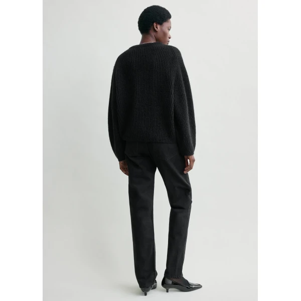 Totême Mohair blend rib knit in Black - Knitwear - Scandinavian Minimalist Luxury at Luxury Shoes 