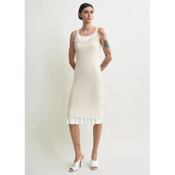 Totême Mohair knit tank dress in Off-white - Dresses - Scandinavian Minimalist Luxury at Luxury Shoes 