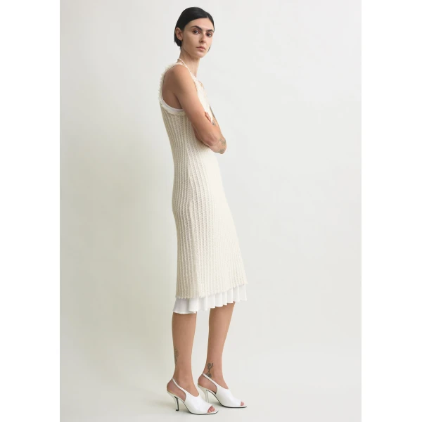 Totême Mohair knit tank dress in Off-white - Dresses - Scandinavian Minimalist Luxury at Luxury Shoes 