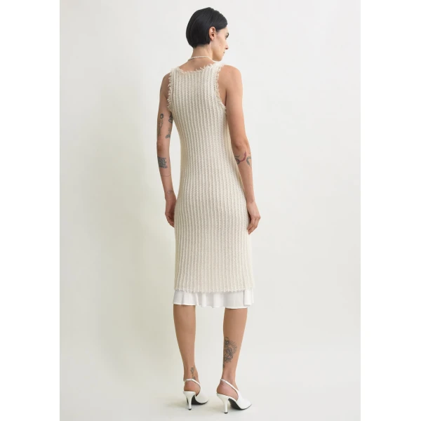 Totême Mohair knit tank dress in Off-white - Dresses - Scandinavian Minimalist Luxury at Luxury Shoes 