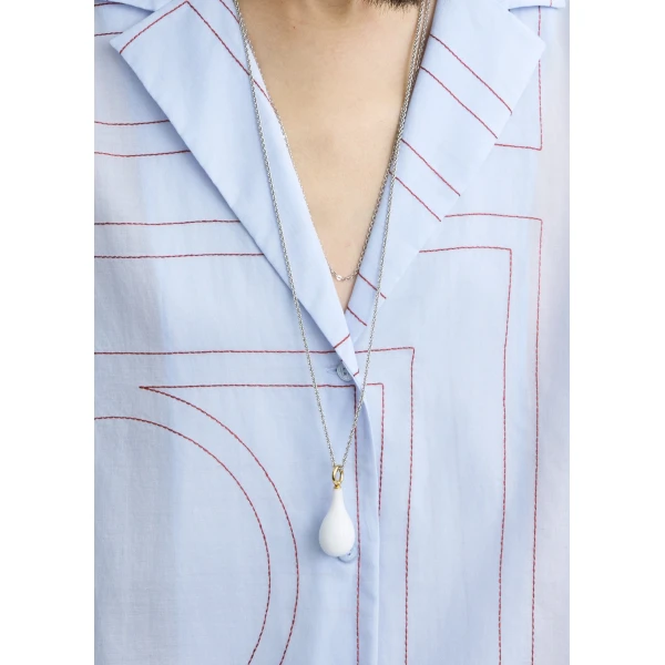 Totême Monogram cotton-blend pj top in Sky - Tops - Scandinavian Minimalist Luxury at Luxury Shoes 