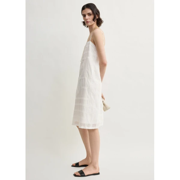Totême Monogram cotton voile dress in White - Dresses - Scandinavian Minimalist Luxury at Luxury Shoes 
