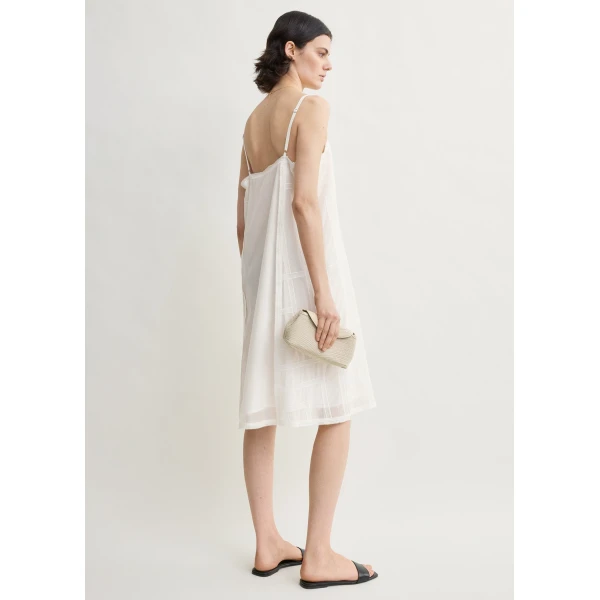 Totême Monogram cotton voile dress in White - Dresses - Scandinavian Minimalist Luxury at Luxury Shoes 