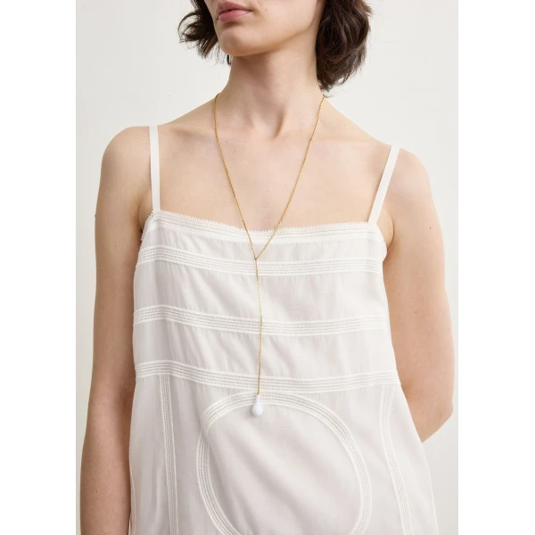 Totême Monogram cotton voile dress in White - Dresses - Scandinavian Minimalist Luxury at Luxury Shoes 