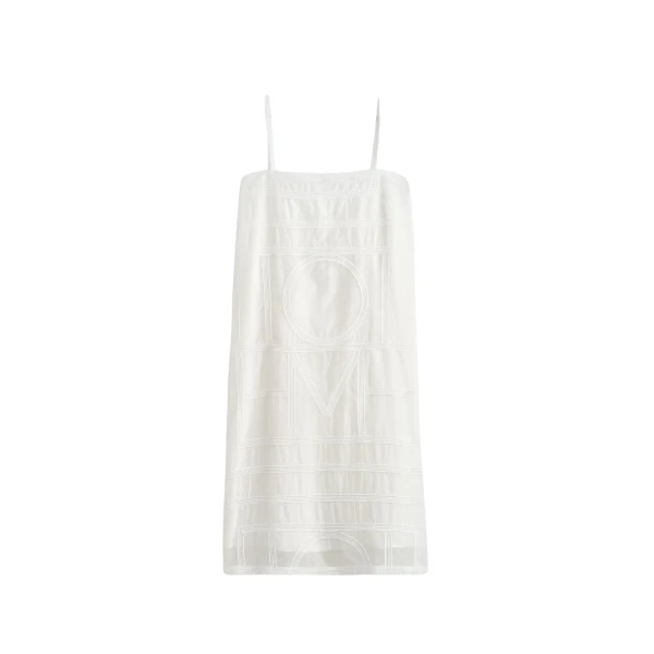 Totême Monogram cotton voile dress in White - Dresses - Scandinavian Minimalist Luxury at Luxury Shoes 