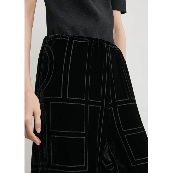 Totême Monogram devoré pj bottoms in Black - Pants - Scandinavian Minimalist Luxury at Luxury Shoes 
