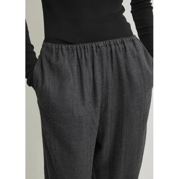 Totême Monogram flannel pj bottoms charcoal in Charcoal melange - Pants - Scandinavian Minimalist Luxury at Luxury Shoes 