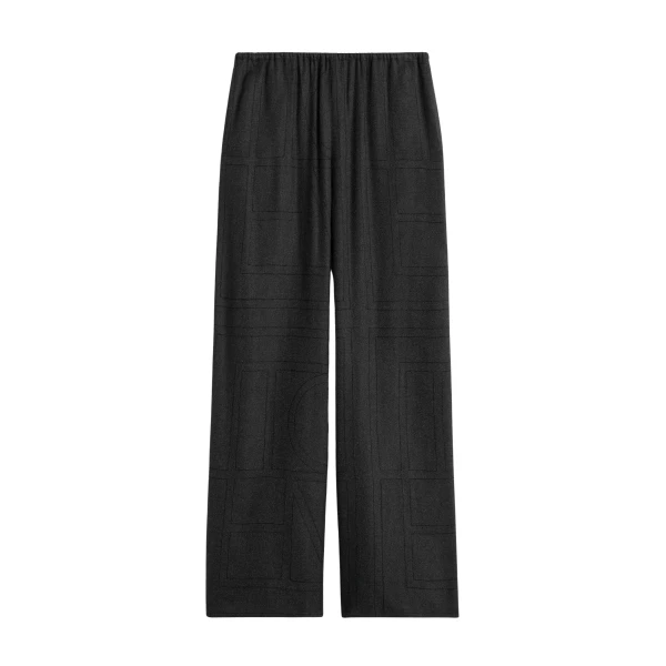 Totême Monogram flannel pj bottoms charcoal in Charcoal melange - Pants - Scandinavian Minimalist Luxury at Luxury Shoes 