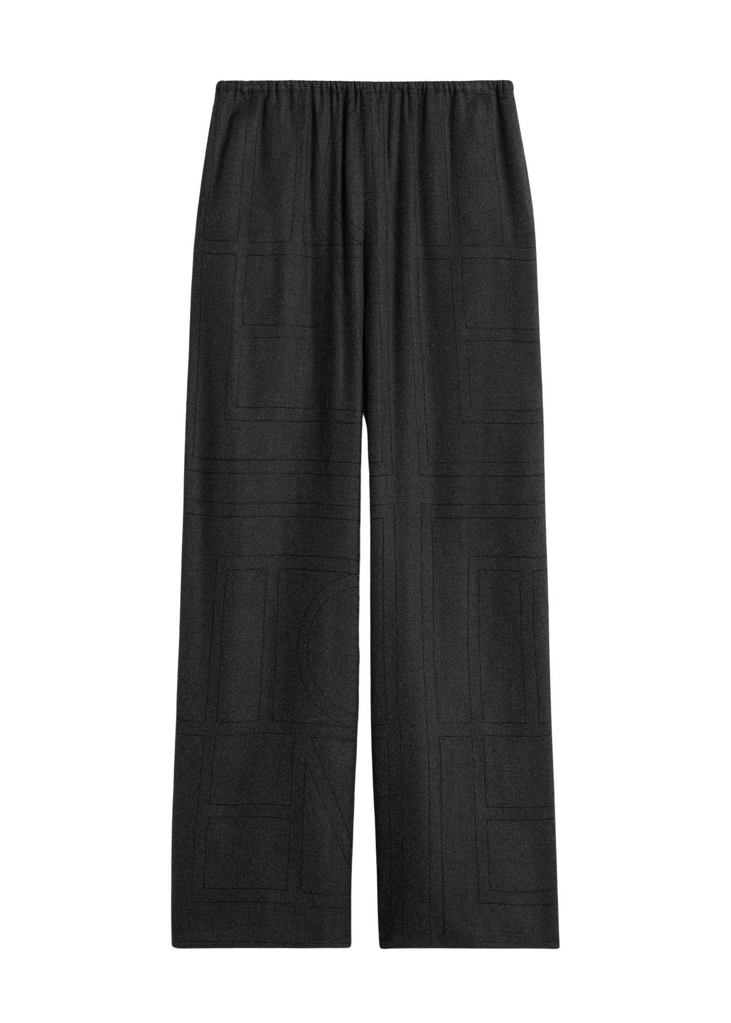 Toteme-Monogram-flannel-pj-bottoms-charcoal-in-Charcoal-melange43640_nobg Totême Monogram flannel pj bottoms charcoal in Charcoal melange - Pants - Scandinavian Minimalist Luxury at Luxury Shoes