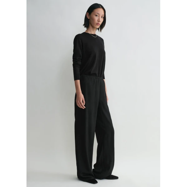 Totême Monogram flannel pj bottoms in Black - Pants - Scandinavian Minimalist Luxury at Luxury Shoes 