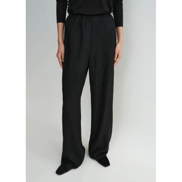 Totême Monogram flannel pj bottoms in Black - Pants - Scandinavian Minimalist Luxury at Luxury Shoes 