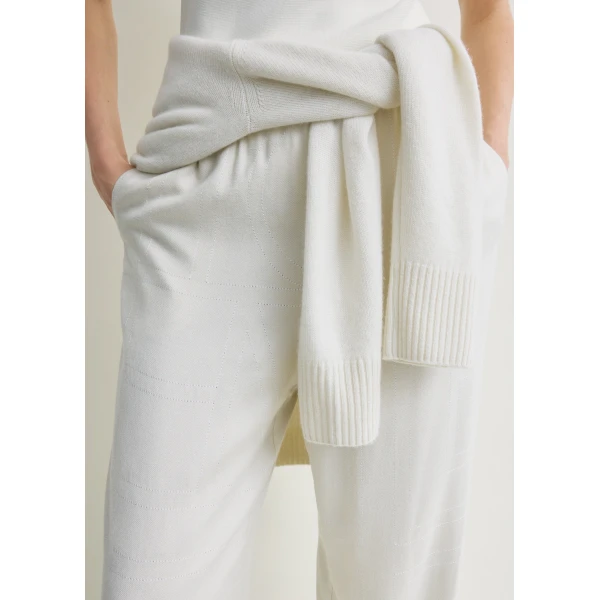 Totême Monogram flannel pj bottoms in Ecru - Pants - Scandinavian Minimalist Luxury at Luxury Shoes 