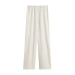 Totême Monogram flannel pj bottoms in Ecru - Pants - Scandinavian Minimalist Luxury at Luxury Shoes 