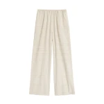 Totême Monogram flannel pj bottoms in Light beige melange - Pants - Scandinavian Minimalist Luxury at Luxury Shoes 