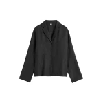 Totême Monogram flannel pj top charcoal in Charcoal melange - Tops - Scandinavian Minimalist Luxury at Luxury Shoes 