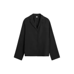 Totême Monogram flannel pj top in Black - Tops - Scandinavian Minimalist Luxury at Luxury Shoes 
