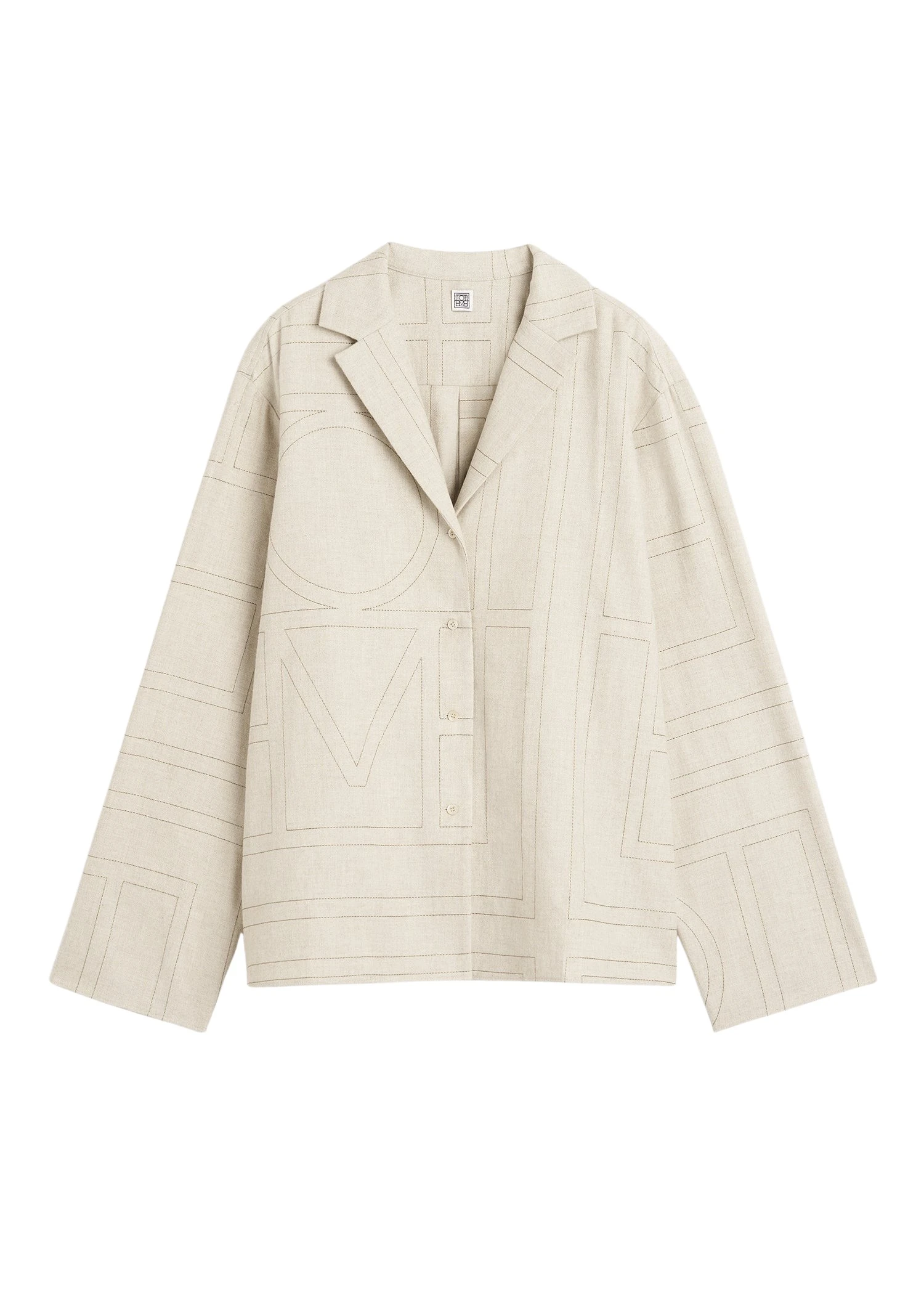 Toteme-Monogram-flannel-pj-top-in-Light-beige-melange81278_nobg Totême Monogram flannel pj top in Light beige melange - Tops - Scandinavian Minimalist Luxury at Luxury Shoes