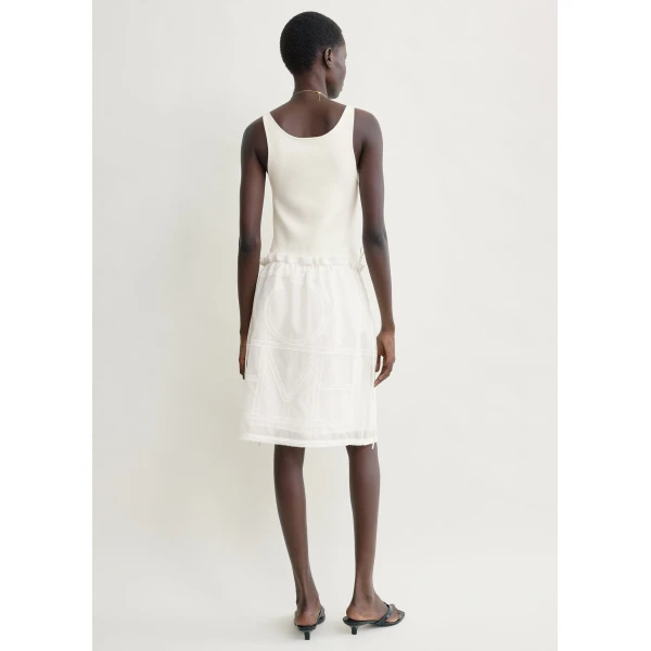 Totême Monogram mini skirt in White - Skirts - Scandinavian Minimalist Luxury at Luxury Shoes 