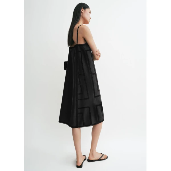 Totême Monogram silk dress in Washed black - Dresses - Scandinavian Minimalist Luxury at Luxury Shoes 