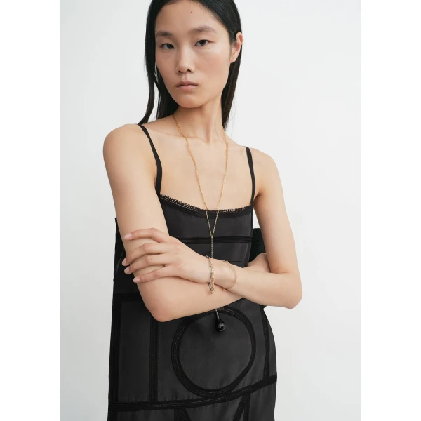 Totême Monogram silk dress in Washed black - Dresses - Scandinavian Minimalist Luxury at Luxury Shoes 