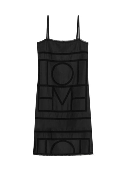 Totême Monogram silk dress in Washed black - Dresses - Scandinavian Minimalist Luxury at Luxury Shoes 