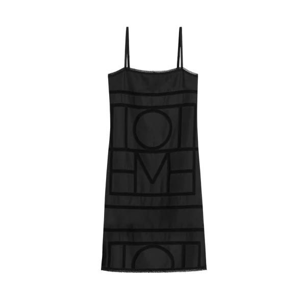 Totême Monogram silk dress in Washed black - Dresses - Scandinavian Minimalist Luxury at Luxury Shoes 