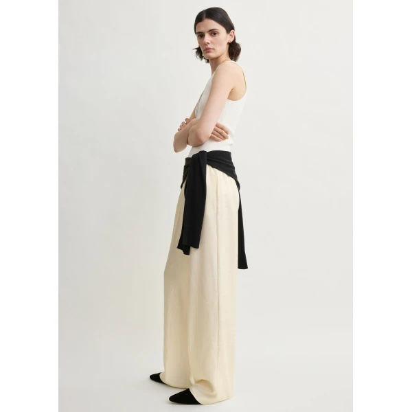 Totême Monogram silk pj bottoms in Cream - Pants - Scandinavian Minimalist Luxury at Luxury Shoes 