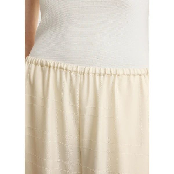 Totême Monogram silk pj bottoms in Cream - Pants - Scandinavian Minimalist Luxury at Luxury Shoes 