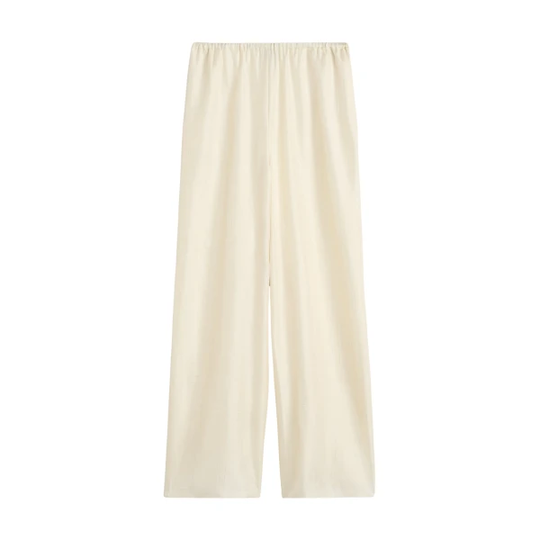Totême Monogram silk pj bottoms in Cream - Pants - Scandinavian Minimalist Luxury at Luxury Shoes 