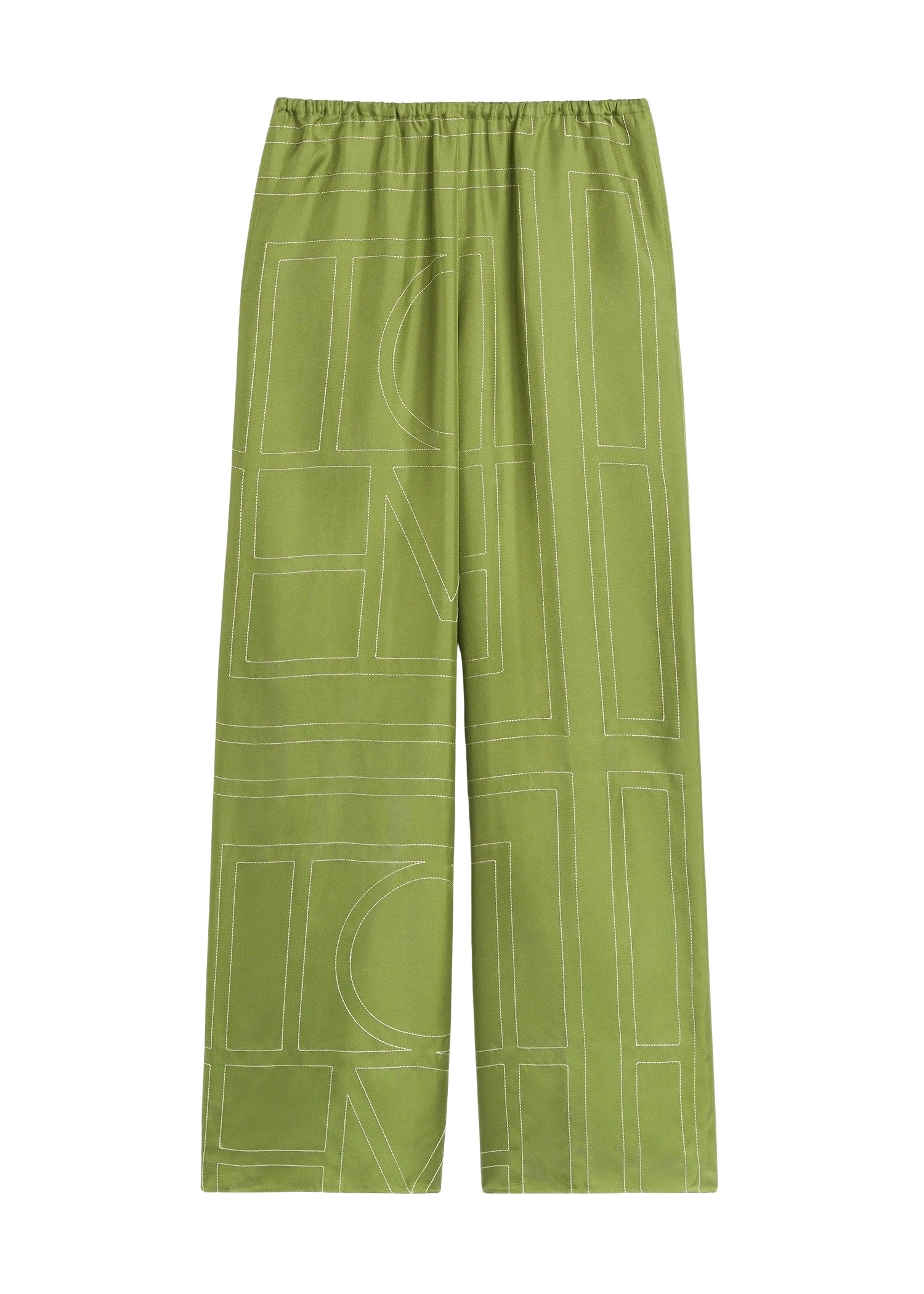 Toteme-Monogram-silk-pj-bottoms-in-Laurel33545_nobg Totême Monogram silk pj bottoms in Laurel - Pants - Scandinavian Minimalist Luxury at Luxury Shoes