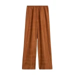 Totême Monogram silk pj bottoms in Terracotta - Pants - Scandinavian Minimalist Luxury at Luxury Shoes 