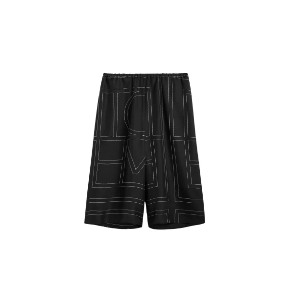 Totême Monogram silk pj culottes in Black - Shorts - Scandinavian Minimalist Luxury at Luxury Shoes 