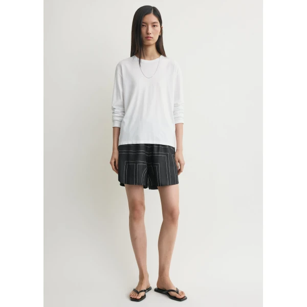Totême Monogram silk pj shorts black in Black monogram - Pants - Scandinavian Minimalist Luxury at Luxury Shoes 