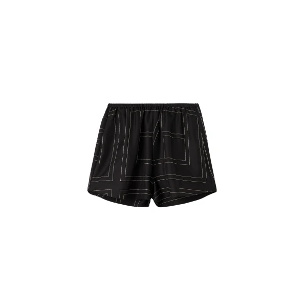Totême Monogram silk pj shorts black in Black monogram - Pants - Scandinavian Minimalist Luxury at Luxury Shoes 