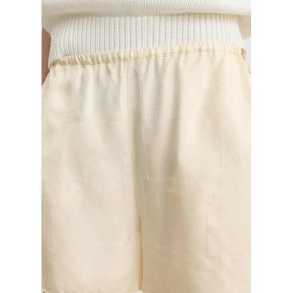 Totême Monogram silk pj shorts in Cream - Shorts - Scandinavian Minimalist Luxury at Luxury Shoes 