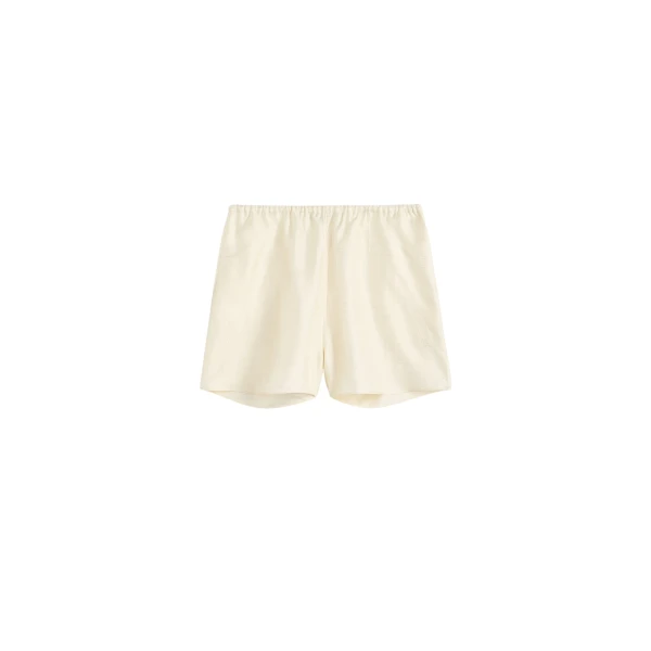 Totême Monogram silk pj shorts in Cream - Shorts - Scandinavian Minimalist Luxury at Luxury Shoes 