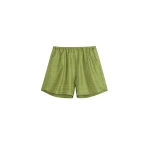 Totême Monogram silk pj shorts in Laurel - Shorts - Scandinavian Minimalist Luxury at Luxury Shoes 