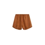 Totême Monogram silk pj shorts in Terracotta - Shorts - Scandinavian Minimalist Luxury at Luxury Shoes 