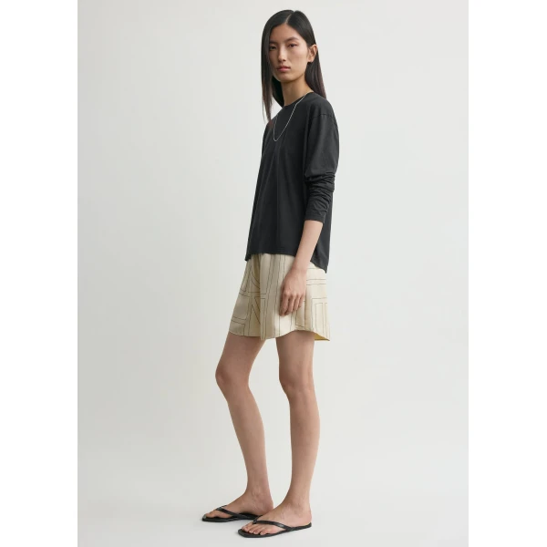 Totême Monogram silk pj shorts ivory in Ivory monogram - Pants - Scandinavian Minimalist Luxury at Luxury Shoes 