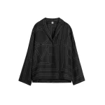 Totême Monogram silk pj top in Black - Tops - Scandinavian Minimalist Luxury at Luxury Shoes 