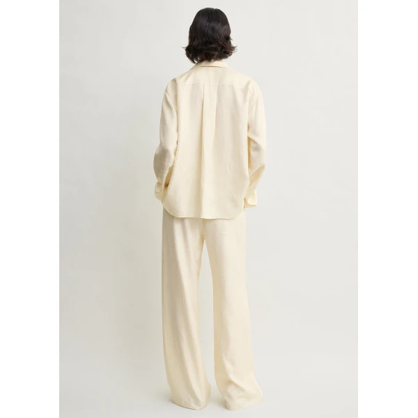 Totême Monogram silk pj top in Cream - Tops - Scandinavian Minimalist Luxury at Luxury Shoes 