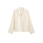 Totême Monogram silk pj top in Cream - Tops - Scandinavian Minimalist Luxury at Luxury Shoes 