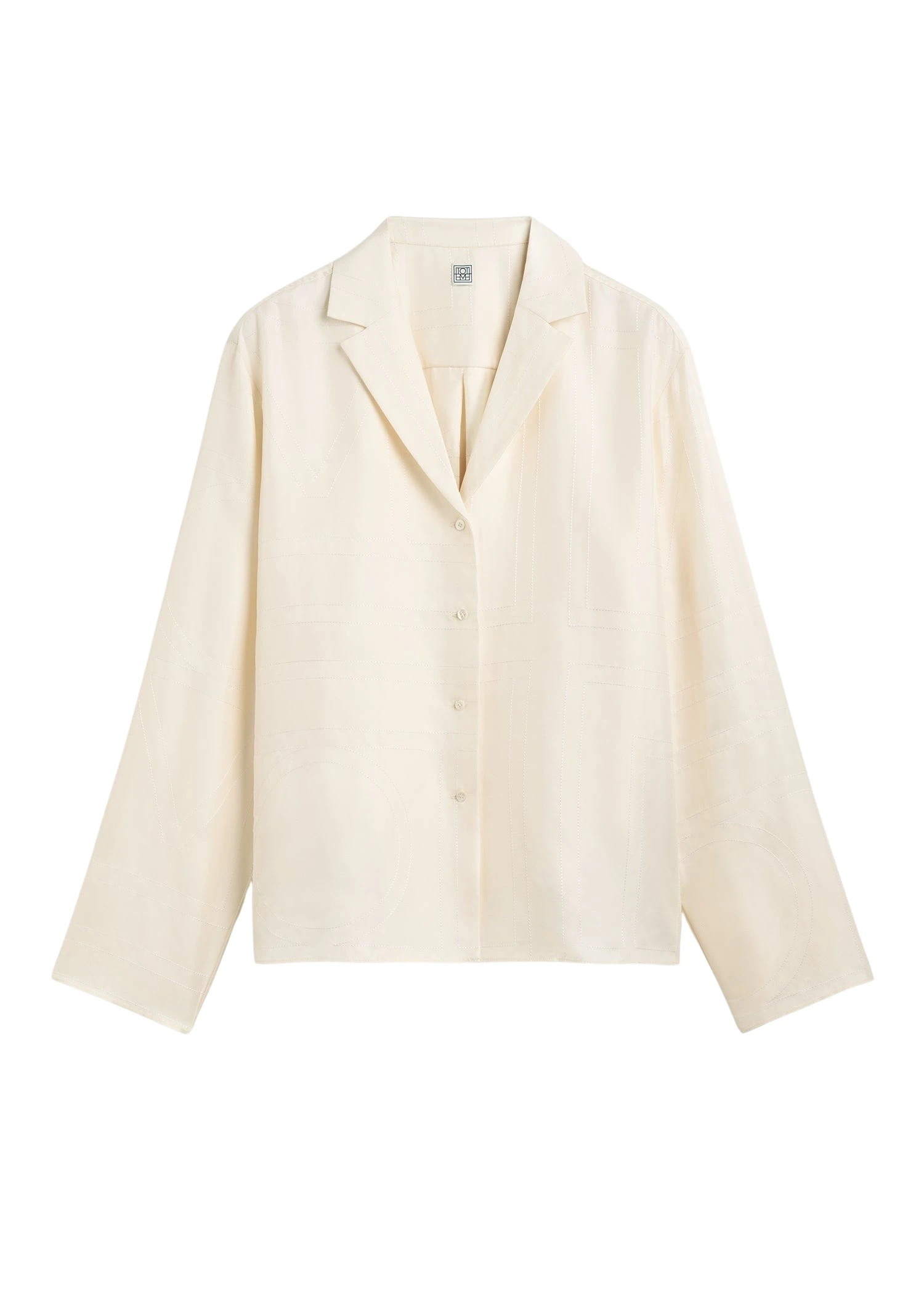 Toteme-Monogram-silk-pj-top-in-Cream48561_nobg Totême Monogram silk pj top in Cream - Tops - Scandinavian Minimalist Luxury at Luxury Shoes