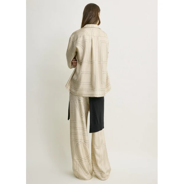 Totême Monogram silk pj top in Ivory - Tops - Scandinavian Minimalist Luxury at Luxury Shoes 