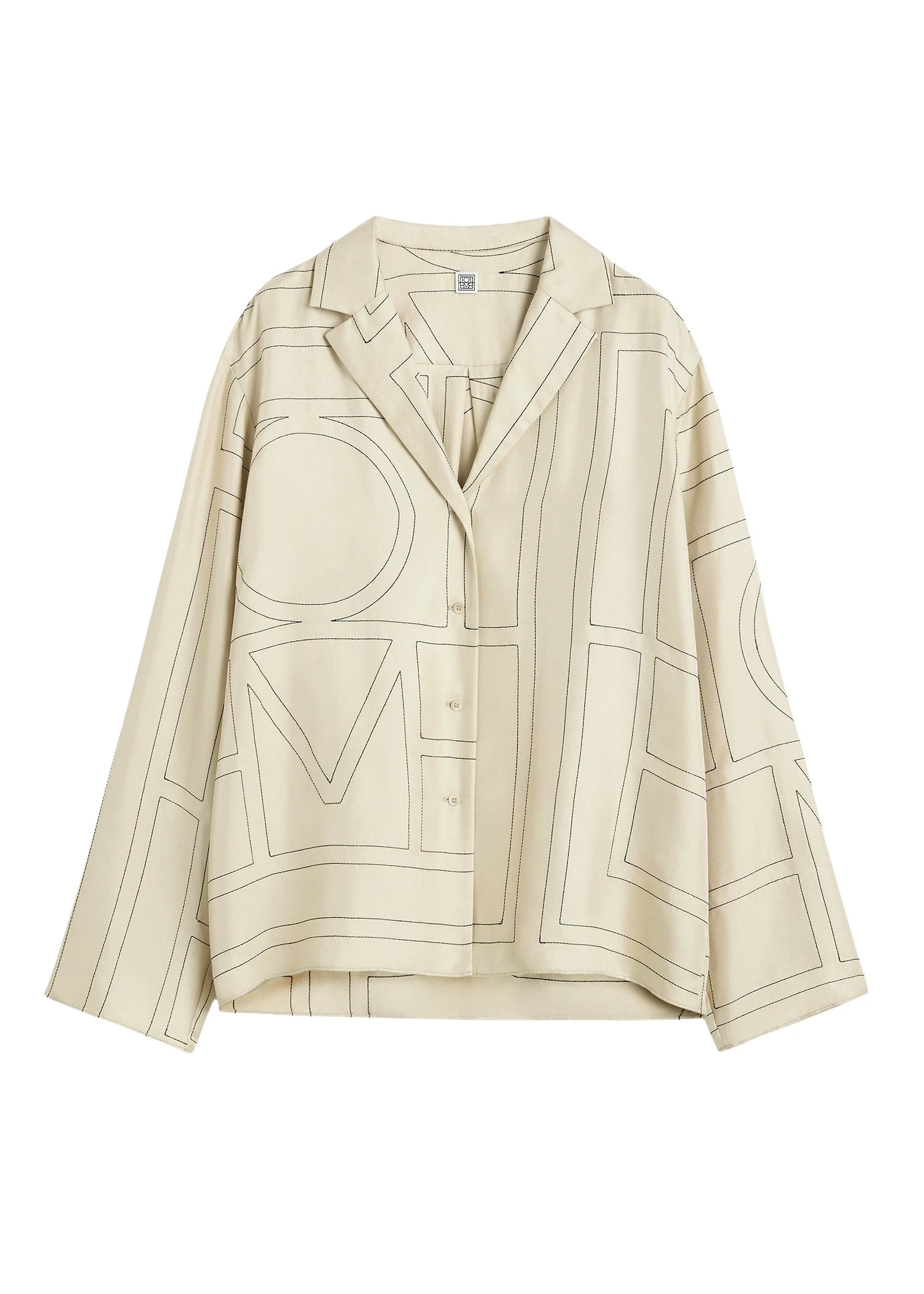 Toteme-Monogram-silk-pj-top-in-Ivory11762_nobg Totême Monogram silk pj top in Ivory - Tops - Scandinavian Minimalist Luxury at Luxury Shoes