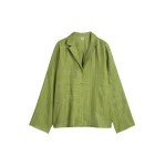 Totême Monogram silk pj top in Laurel - Tops - Scandinavian Minimalist Luxury at Luxury Shoes 